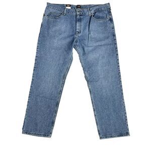 New Lee Regular‎ Fit Straight Leg Men Blue Denim 40W 30L